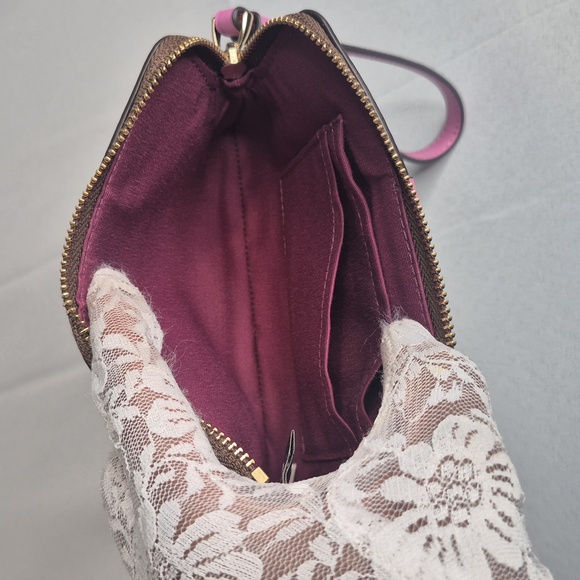 Coach Signature Brown and Pink Wristlet